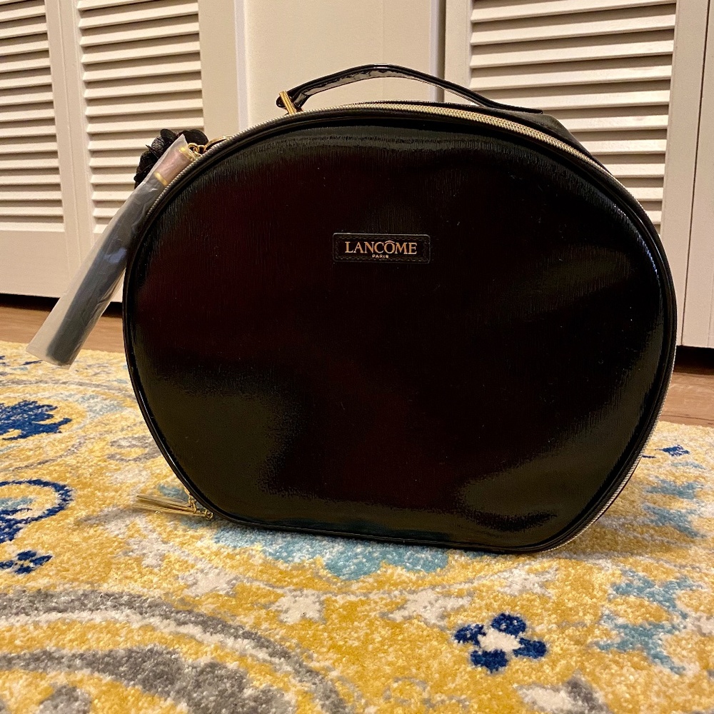 LANCOME 🖤Black🖤 Large Cosmetic Case w/ Keychain